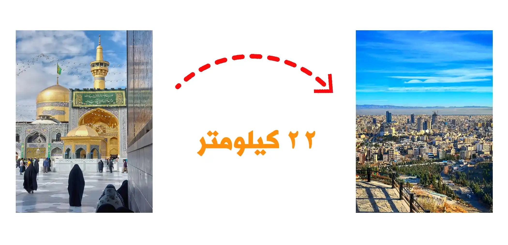 فاصله حرم تا پلکان باباکوهی